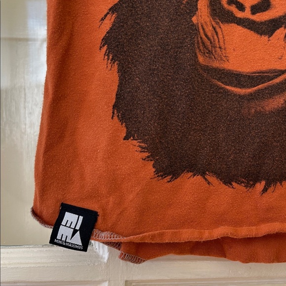 Orange Monkey Graphic Kids Shirt, organic soft cotton - Picture 4 of 6